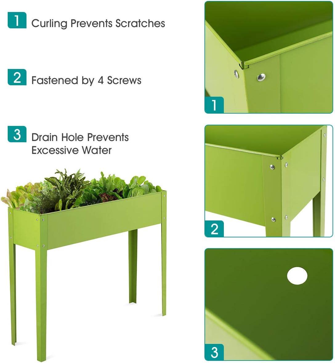Costway 40''x12'' Outdoor Elevated Garden Plant Stand Raised Tall Flower Bed