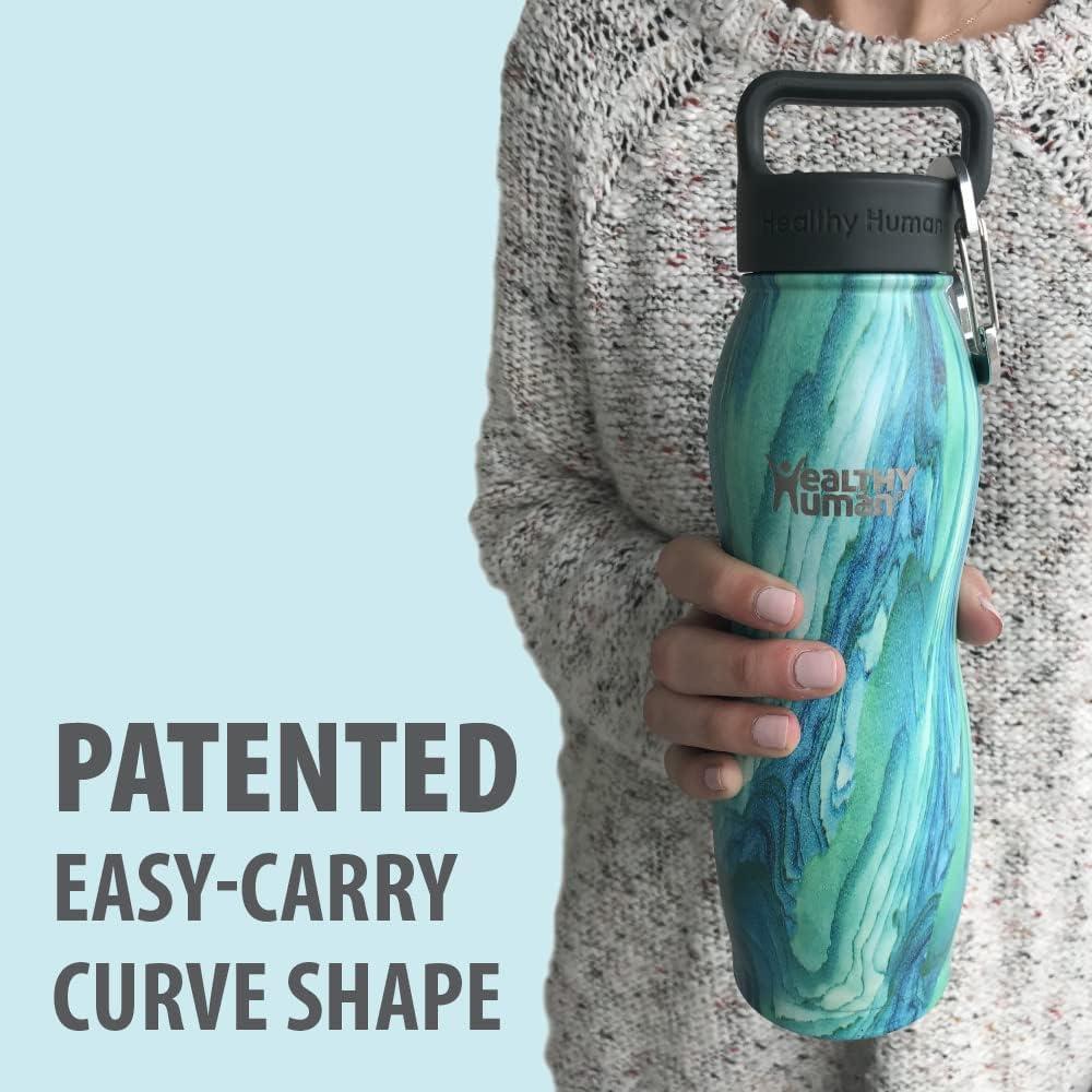 Healthy Human Stainless Steel Curve Water Bottle |(21 oz/ 621 ML, Limoncello)