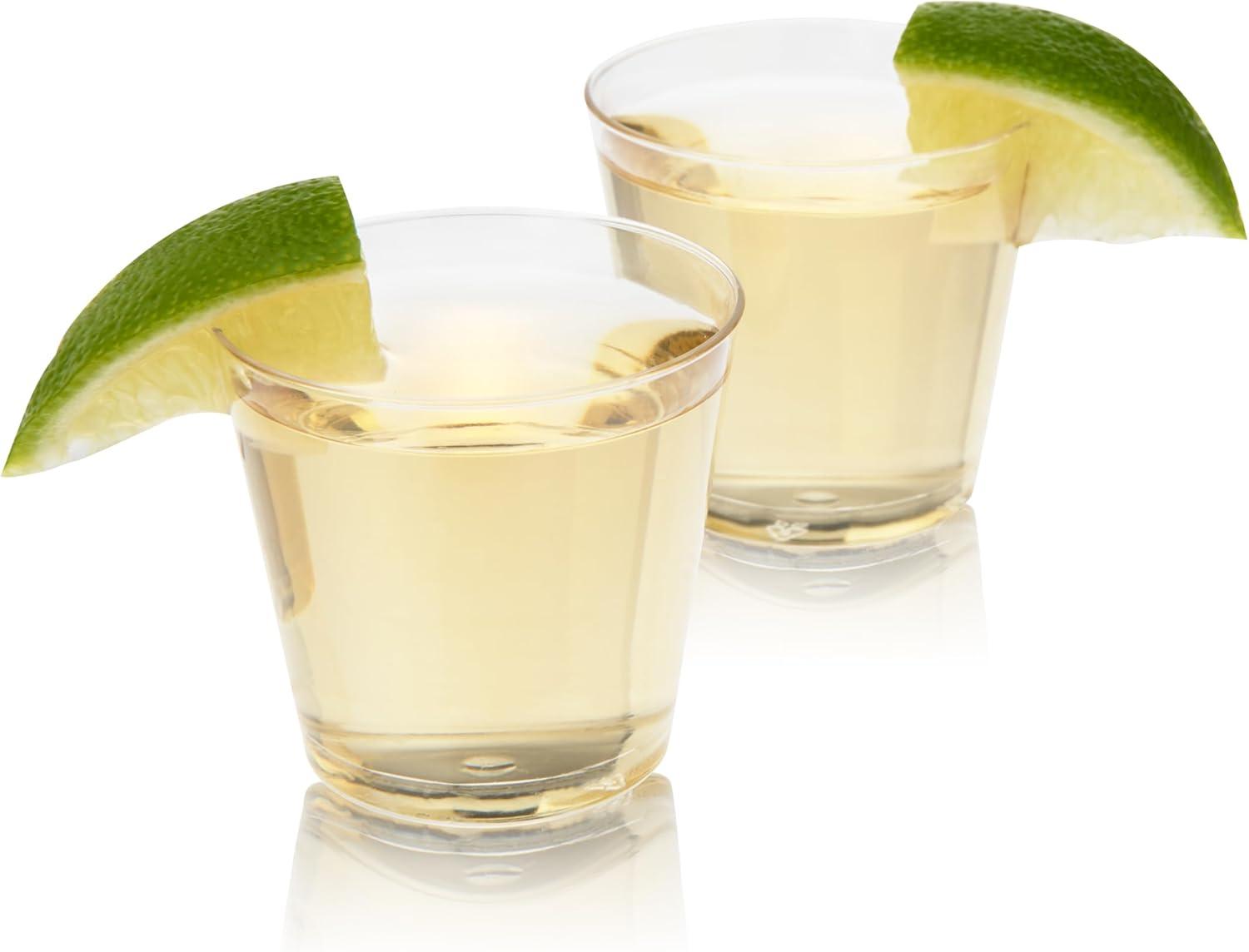 True Party Disposable Shot Glasses, Clear Plastic Drinking Glasses, Whiskey Cocktail Plastic Tumblers, Party Wedding Supplies, 1oz Set of 50