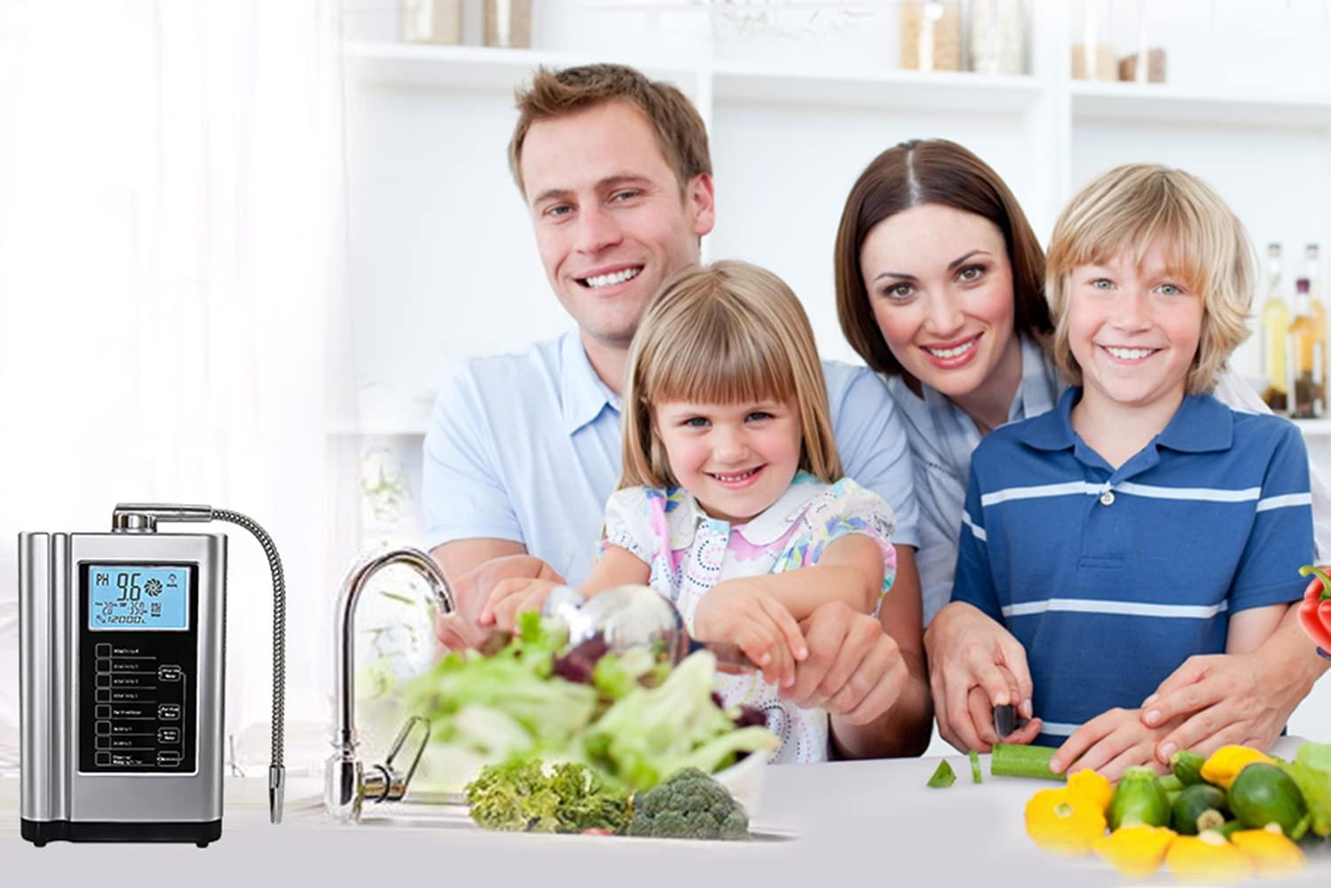 AquaGreen Alkaline Water Ionizer Machine AG7.0, Home Filtration System Produces pH 4-10.5 Water, 7 Water Settings, Up to -570mV ORP, 8000L Per Filter, Silver