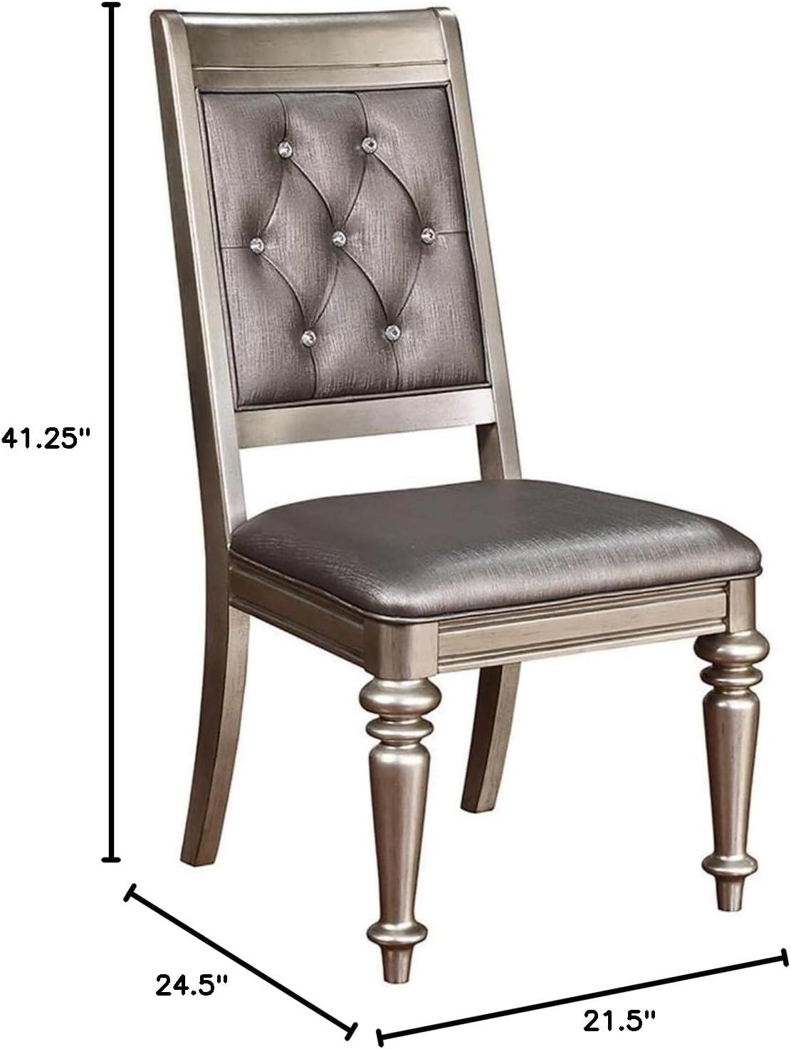 Tufted Genuine Leather Upholstered Side Chair