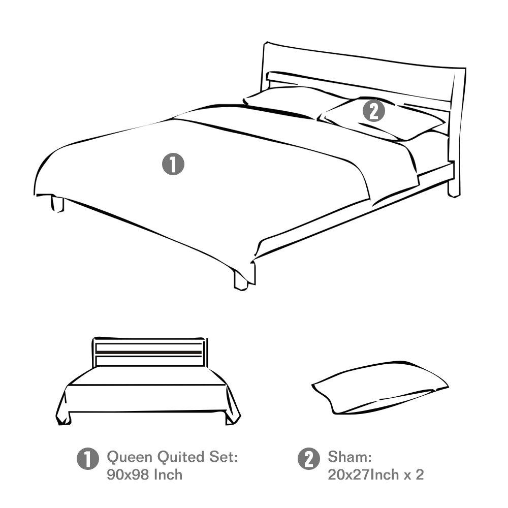 Travan 2-Piece Twin Quilt Sets with Sham Oversized Bedding Bedspread Reversible Soft Coverlet Set, Twin Size