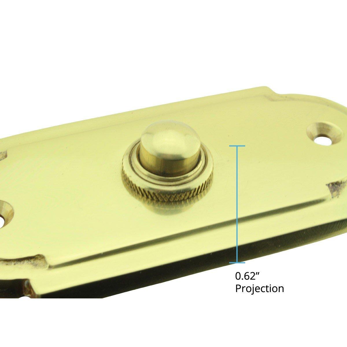 Wired Brass Door Bell Push Button 4" L Lacquered Finish