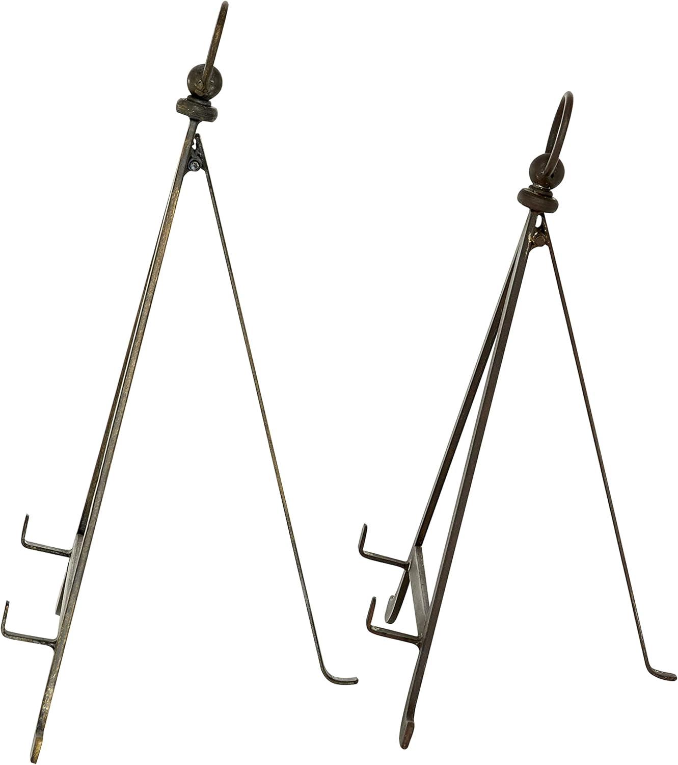 Bronze Metal Easel Set with Foldable Stand, 2-Piece