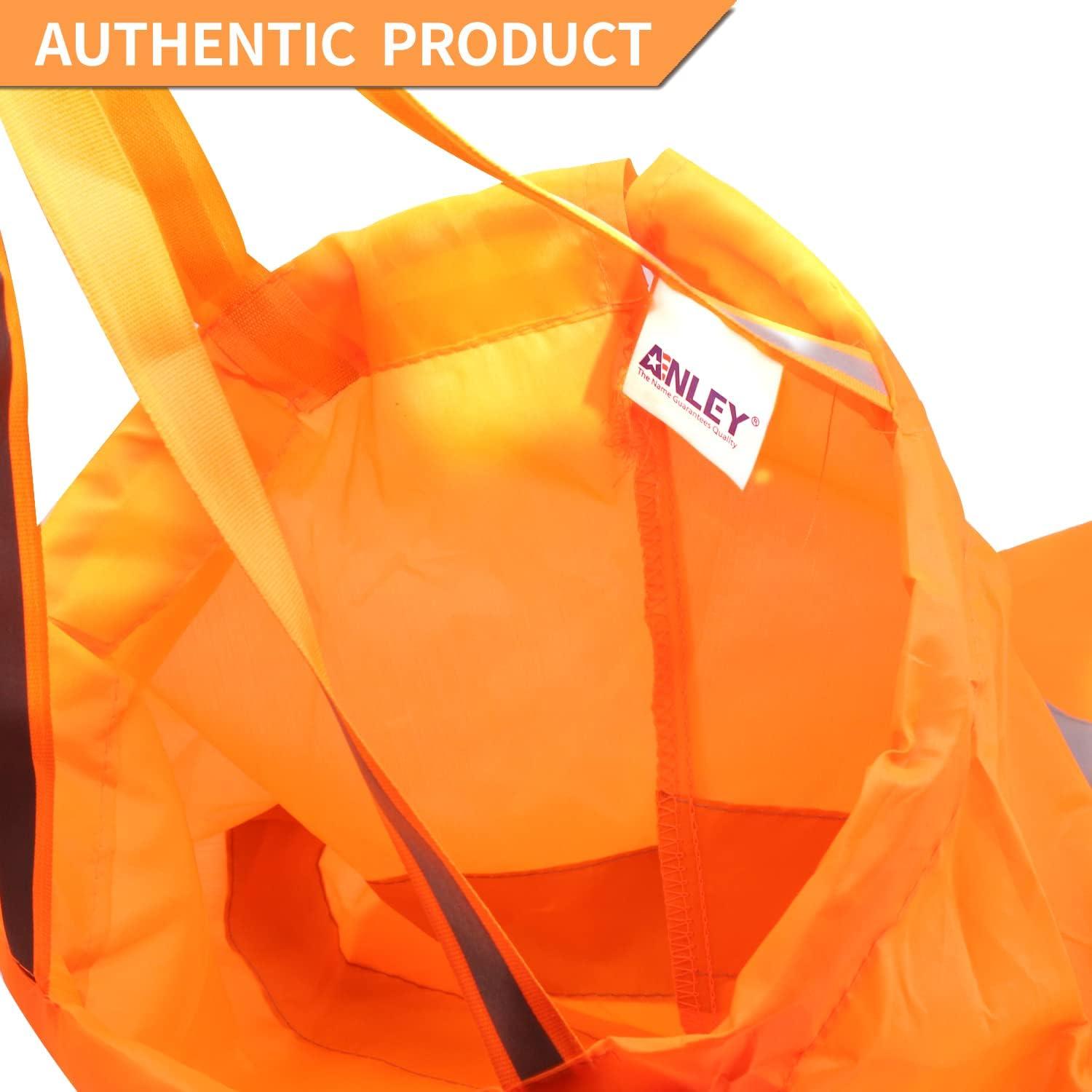 ANLEY Anley Windsock - Rip-stop Polyester Wind Direction Measurement Sock Bag with Reflective Belt - For Outdoors Airport Farm & Park - Orange