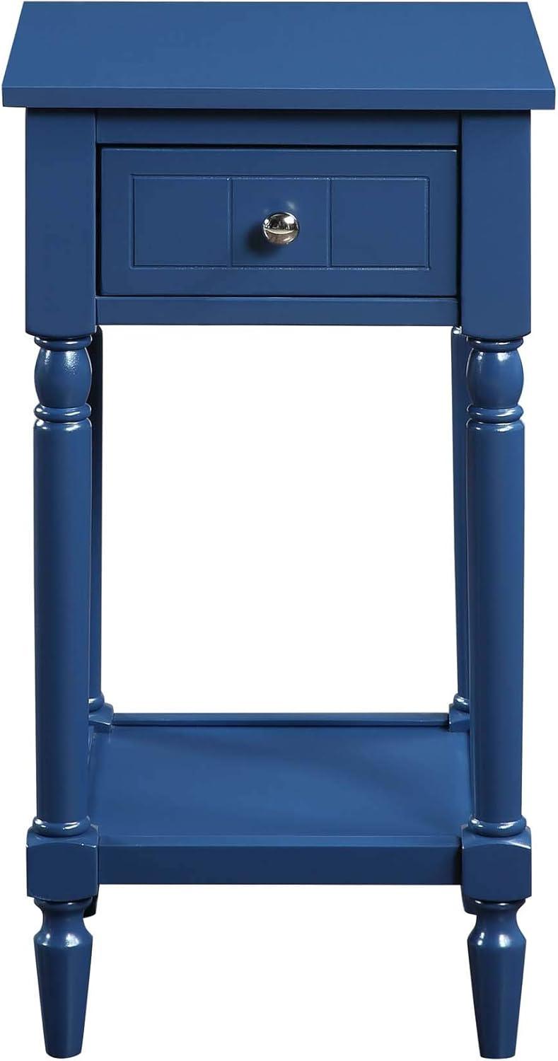 Convenience Concepts French Country Khloe 1 Drawer Accent Table with Shelf, Cobalt Blue