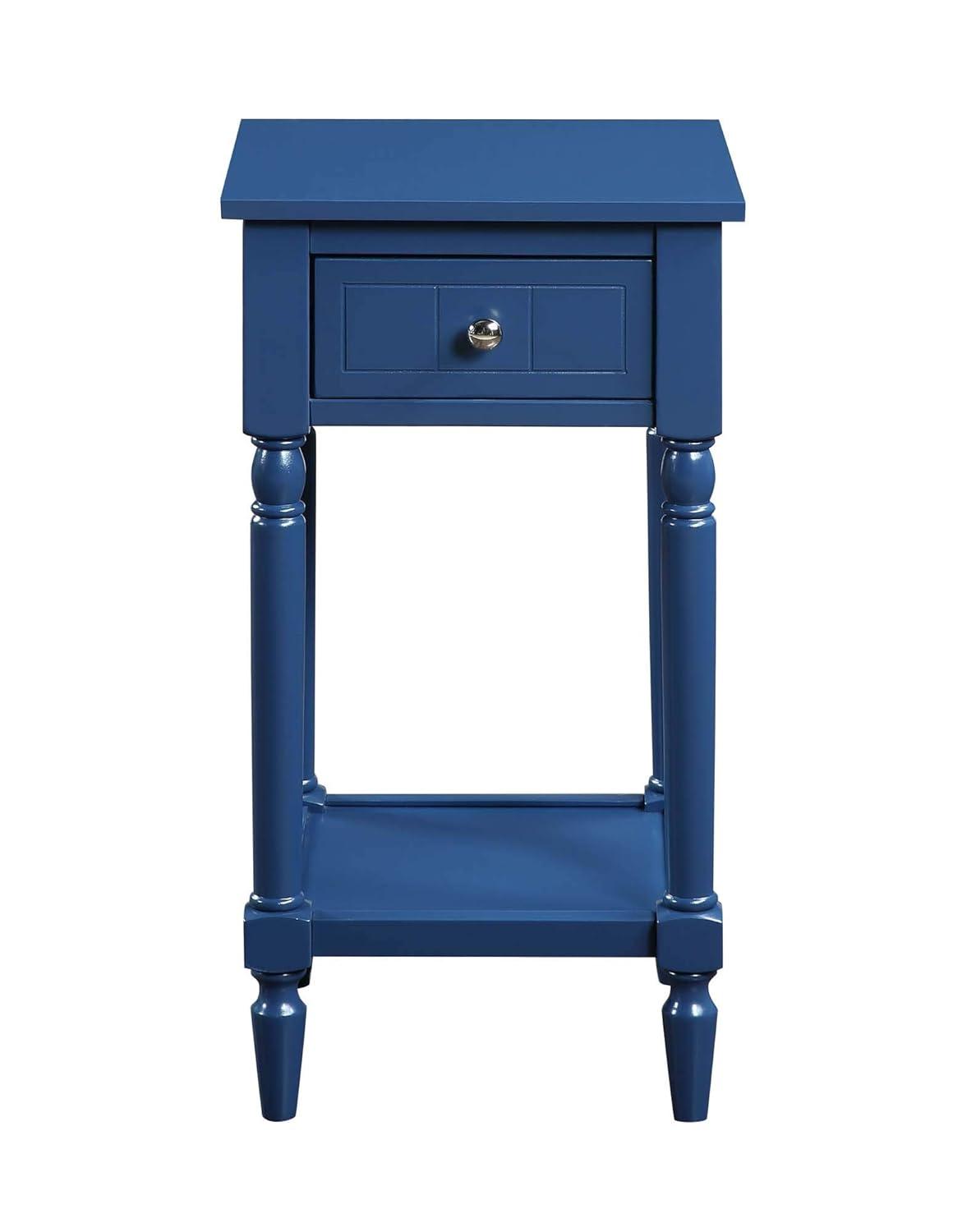 Convenience Concepts French Country Khloe 1 Drawer Accent Table with Shelf, Cobalt Blue