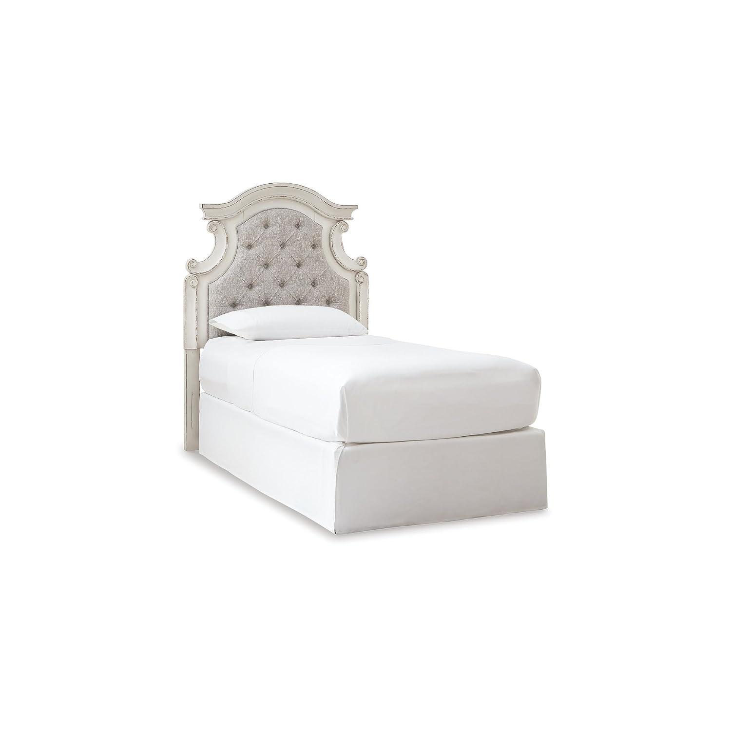 Twin Realyn Upholstered Panel Headboard Beige - Signature Design by Ashley: Vintage Style, Tufted, Wood Frame Mounted