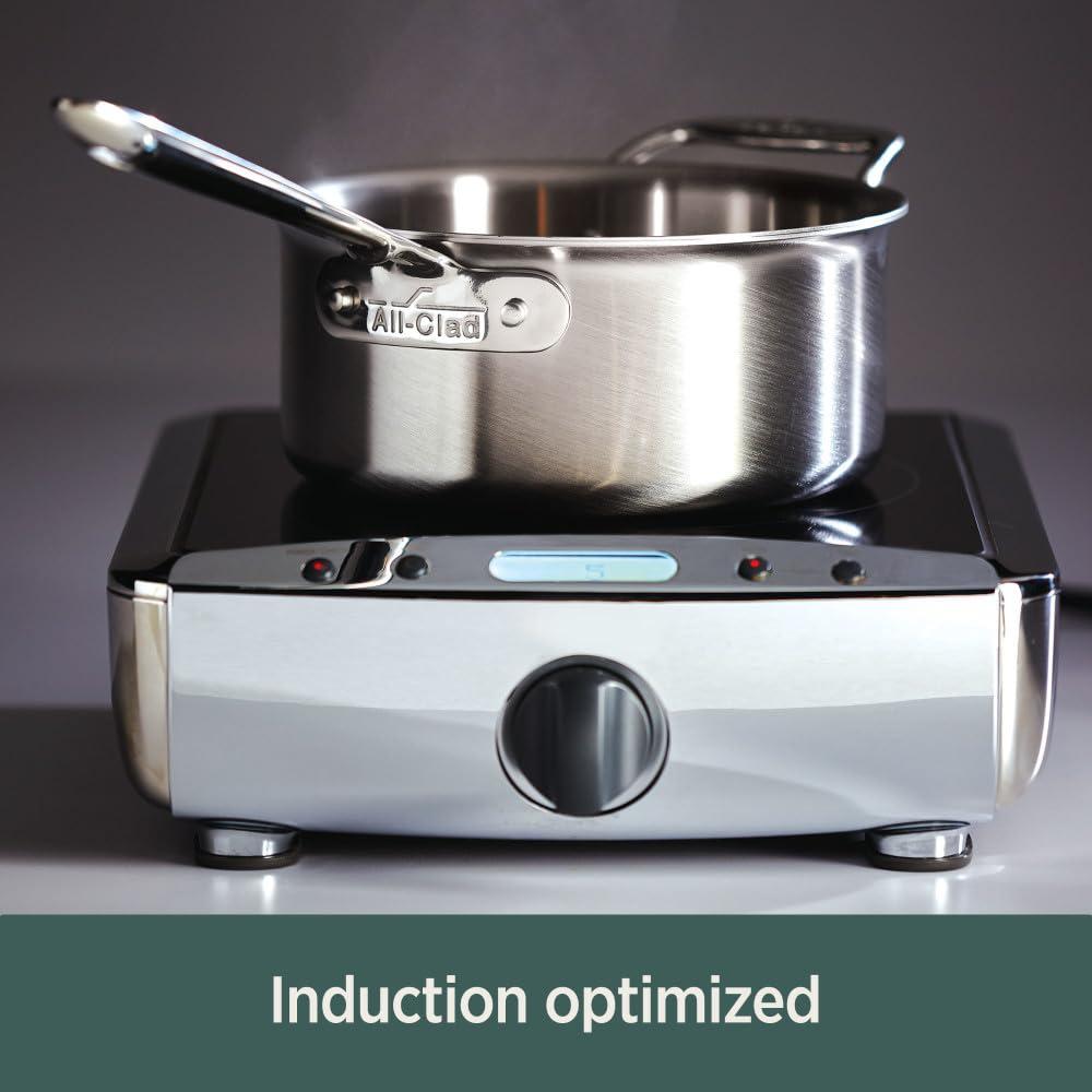 All-Clad D5 5-Ply Brushed Stainless Steel Fry Pan 12 Inch Induction Oven Broiler Safe 500F Pots and Pans, Cookware Silver
