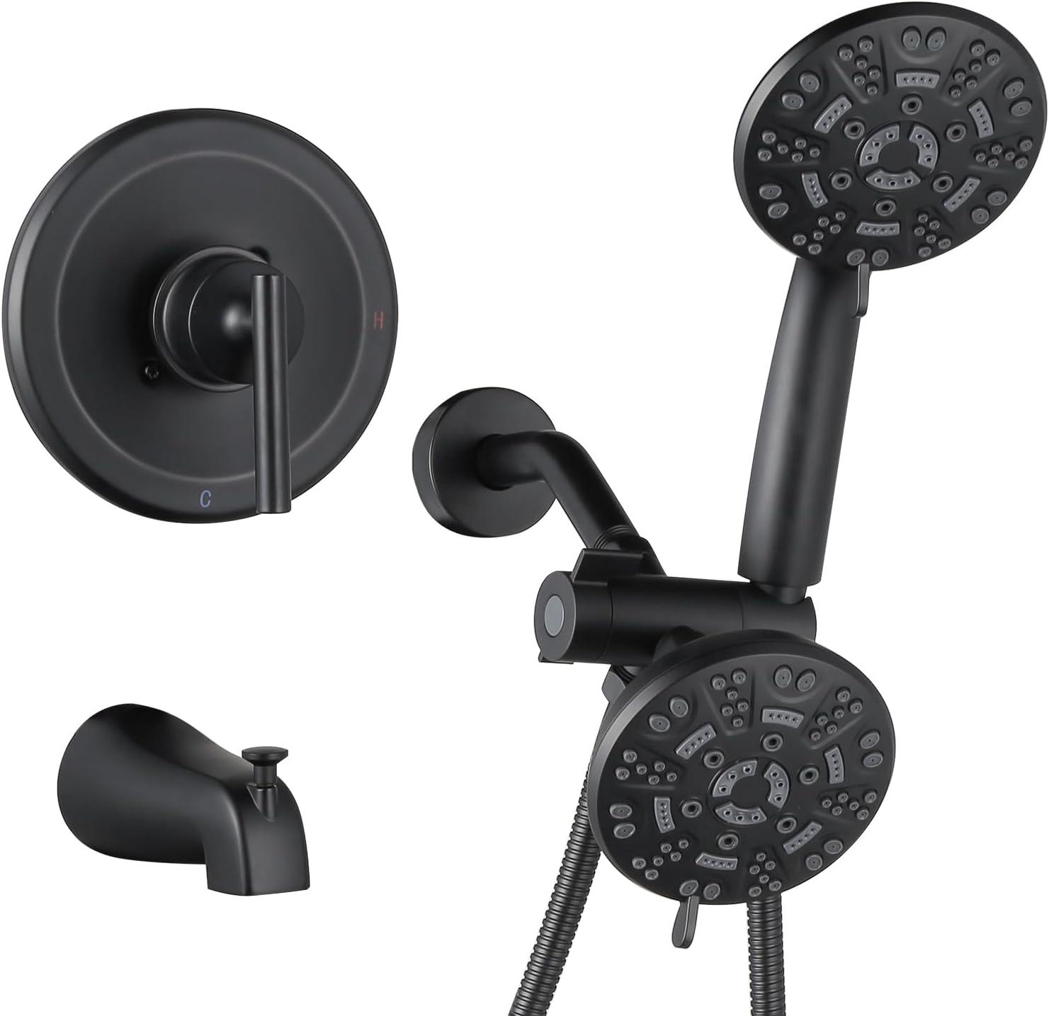 Matte Black Multi-Function Handheld Shower Faucet Set