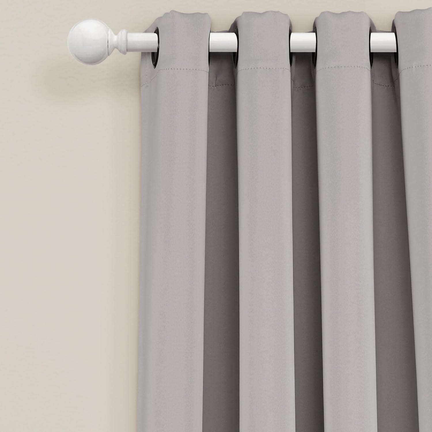 Lush Decor Insulated Grommet Blackout Window Curtain Panels, Pair, 52" W x 84" L, Gray - Classic Modern Design - Chic Window Decor - Long Curtains For Living Room, Bedroom, Or Dining Room