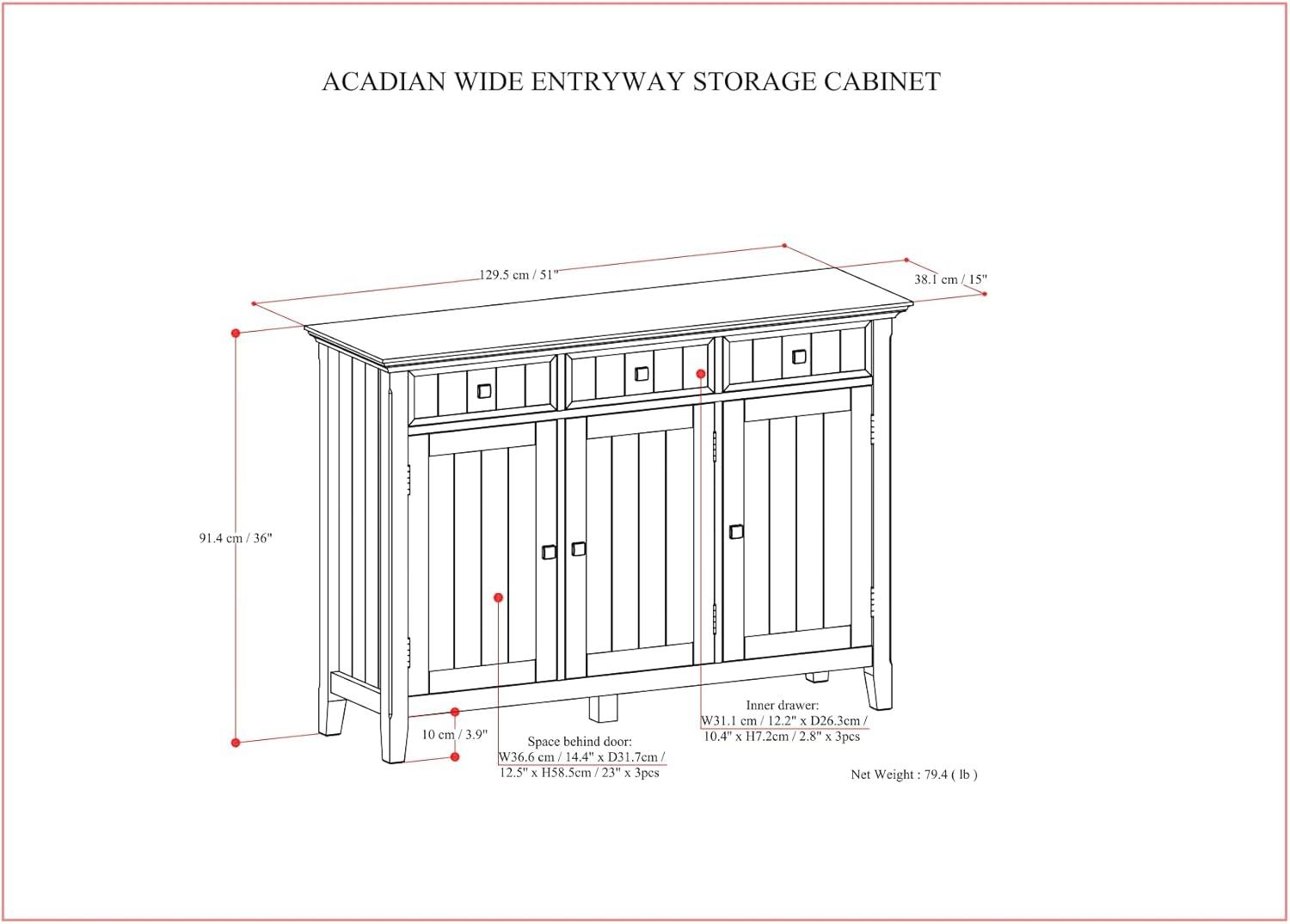 Acadian Solid Wood Accent Cabinet