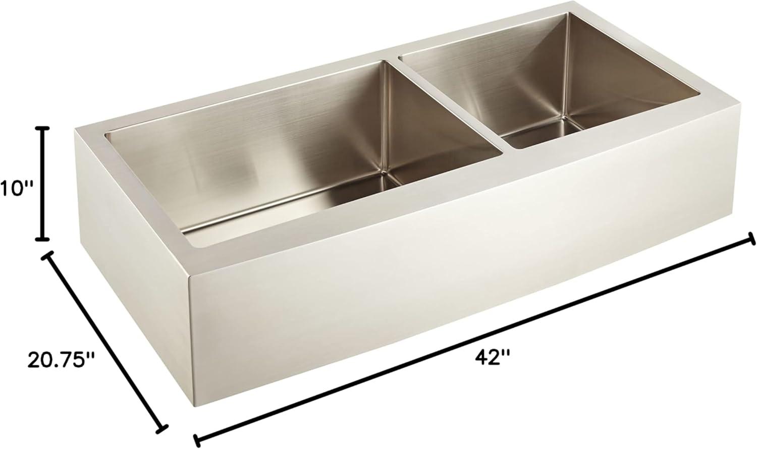 Fournier 42" L Double Basin Farmhouse / Apron Kitchen Sink