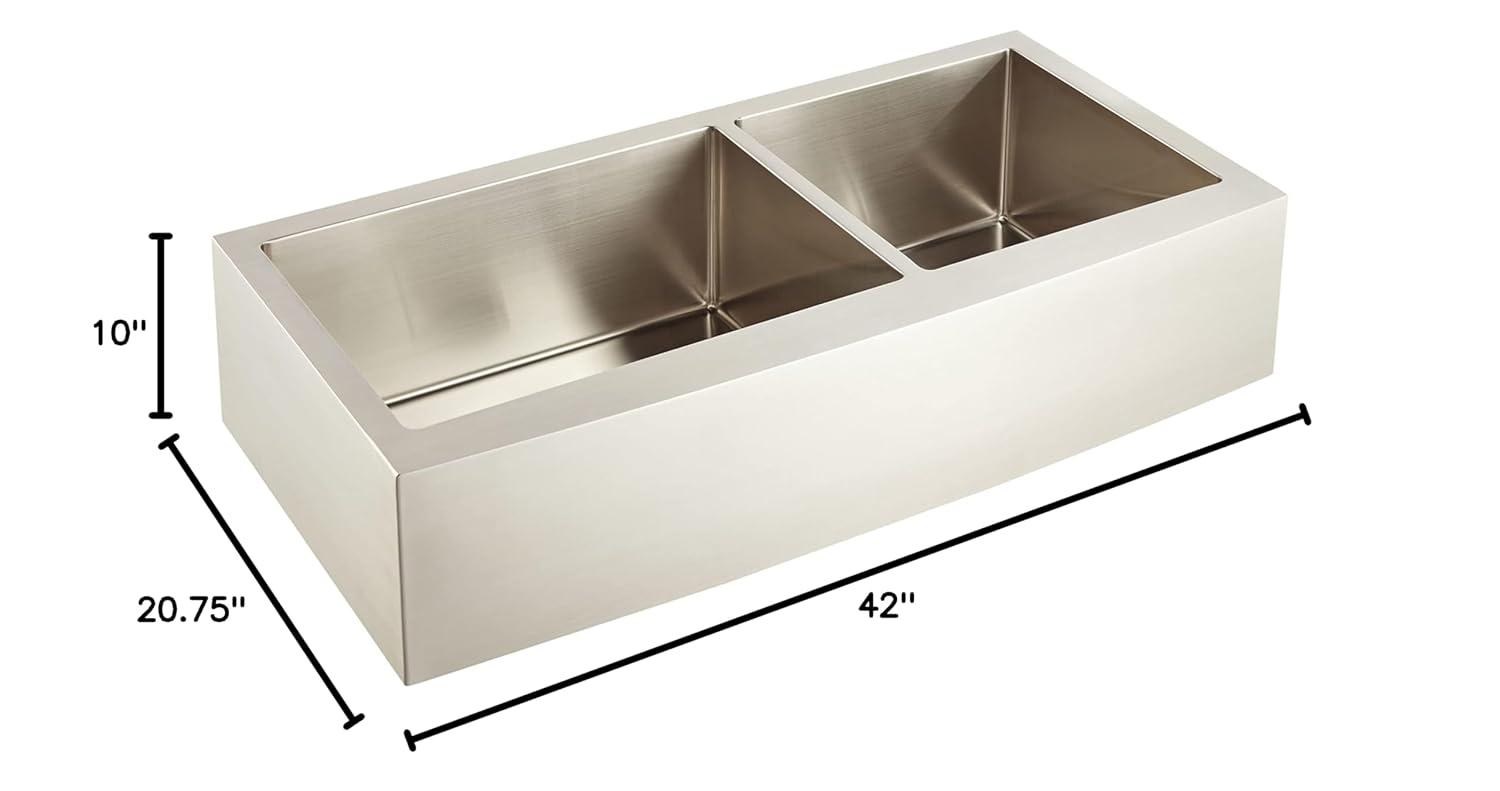 Fournier 42" L Double Basin Farmhouse / Apron Kitchen Sink