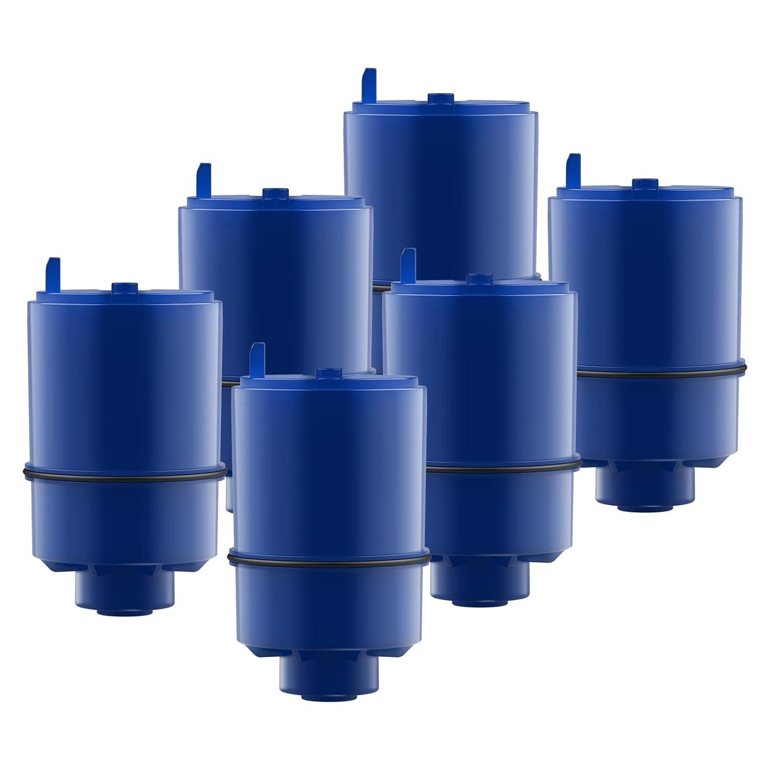 Brightify 6 Packs Water Faucet Replacements for Pur Filter RF-3375, RF-9999, Faucet Water Filter Replacements for FM-2500, FM-3700, FM-2000B, PFM150W, PFM350V, PFM400H, FM 3333B, Pur-0A1, Blue