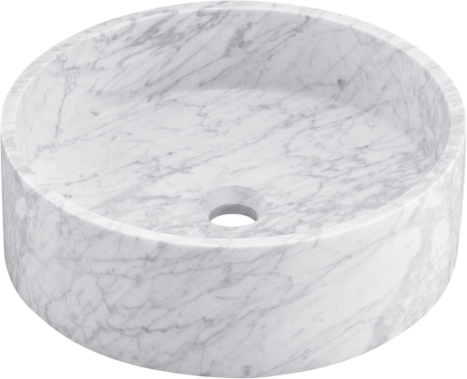 Monaco 17" Round Vessel Bathroom Sink in Marbled Grey
