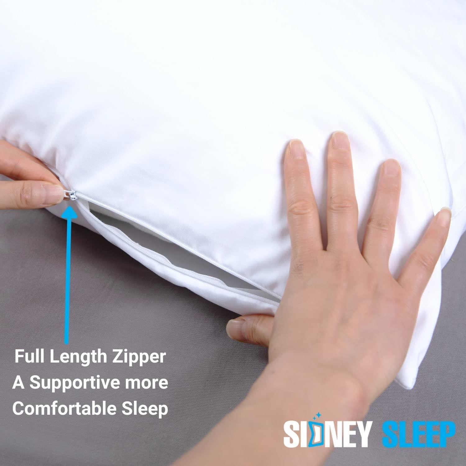 Sidney Sleep Mini Size Curved Pillow Covers - Full Length Zipper Closure - Premium Soft Brushed Microfiber (Travel Mini, White)