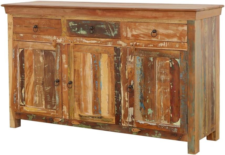 Coaster Company Reclaimed Wood 3-Door Accent Cabinet, Dark and Light Brown