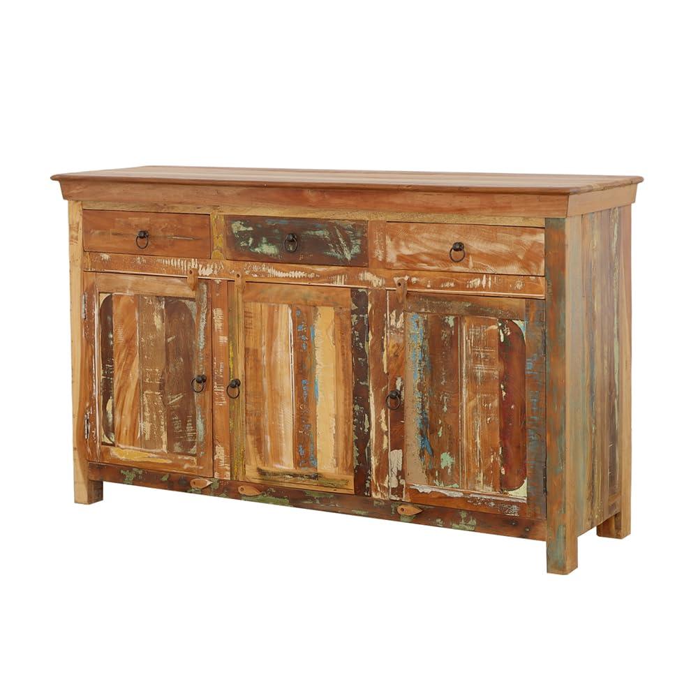 Coaster Company Reclaimed Wood 3-Door Accent Cabinet, Dark and Light Brown