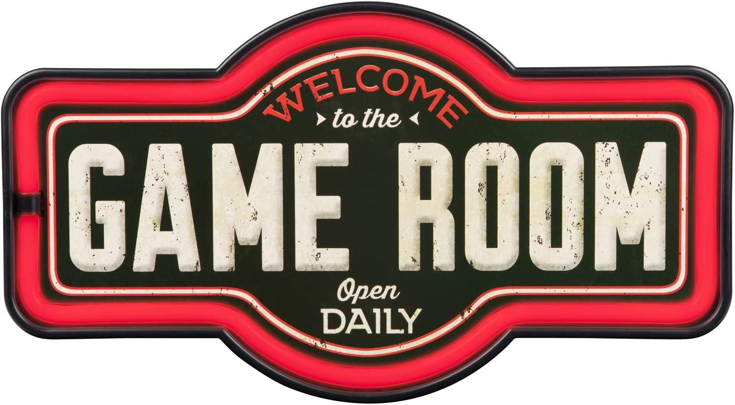 Game Room LED Neon Sign Vintage Inspired Retro Wall Decor for the Home, Game Room, Bar, or Man Cave (17” x 9.5” x 2”)