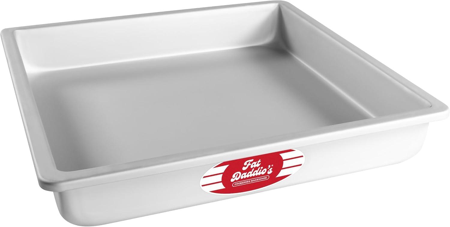 Fat Daddio's Anodized Aluminum Square Cake Pan Solid Bottom - 2" Deep -12"x12"x2"
