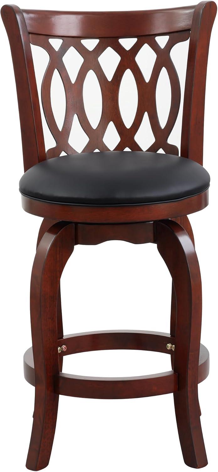 Shapel Faux Leather Swivel Bar Stool in Dark Cherry - Lexicon