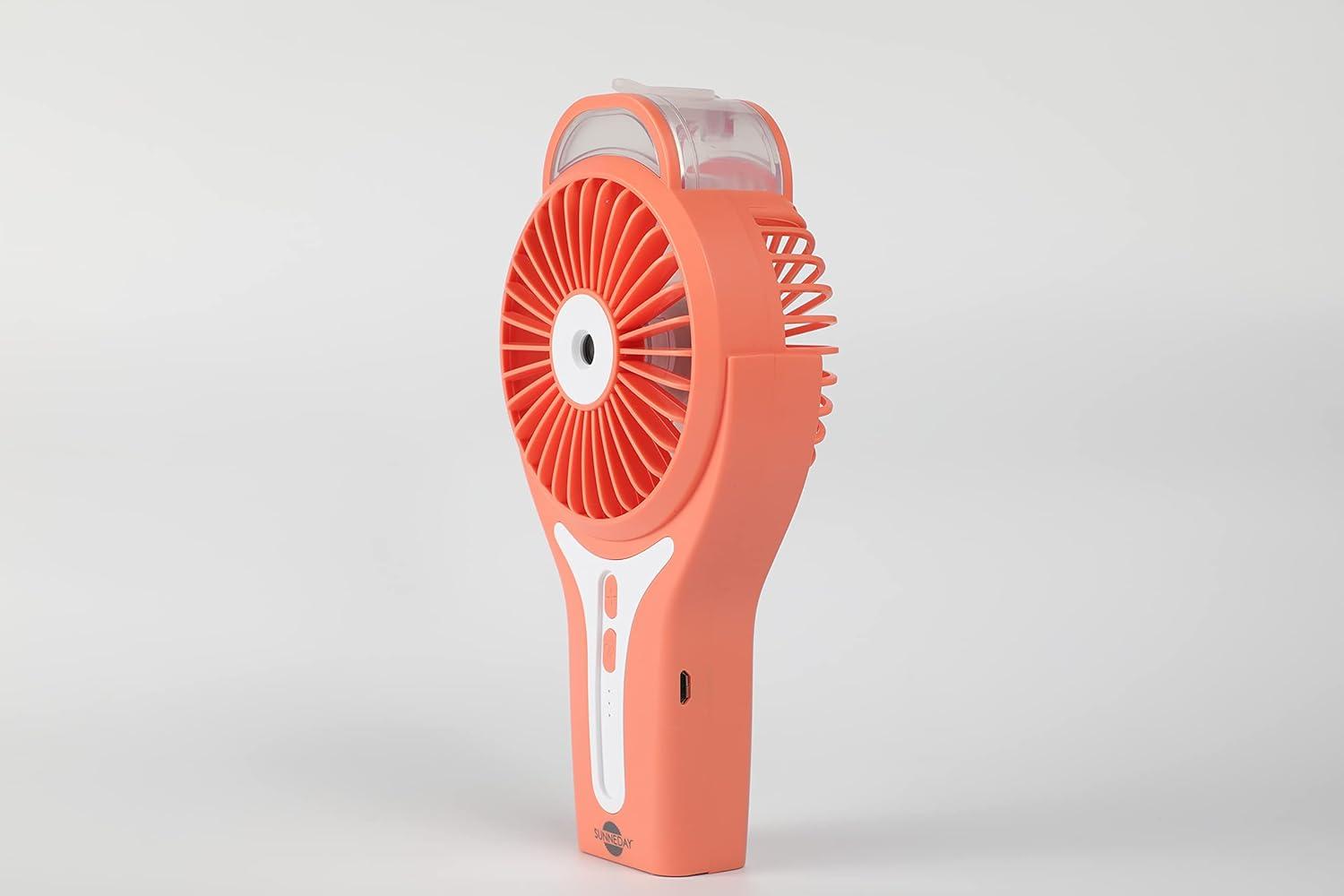 Sunneday 3" Portable Misting Fan in Coral Bell