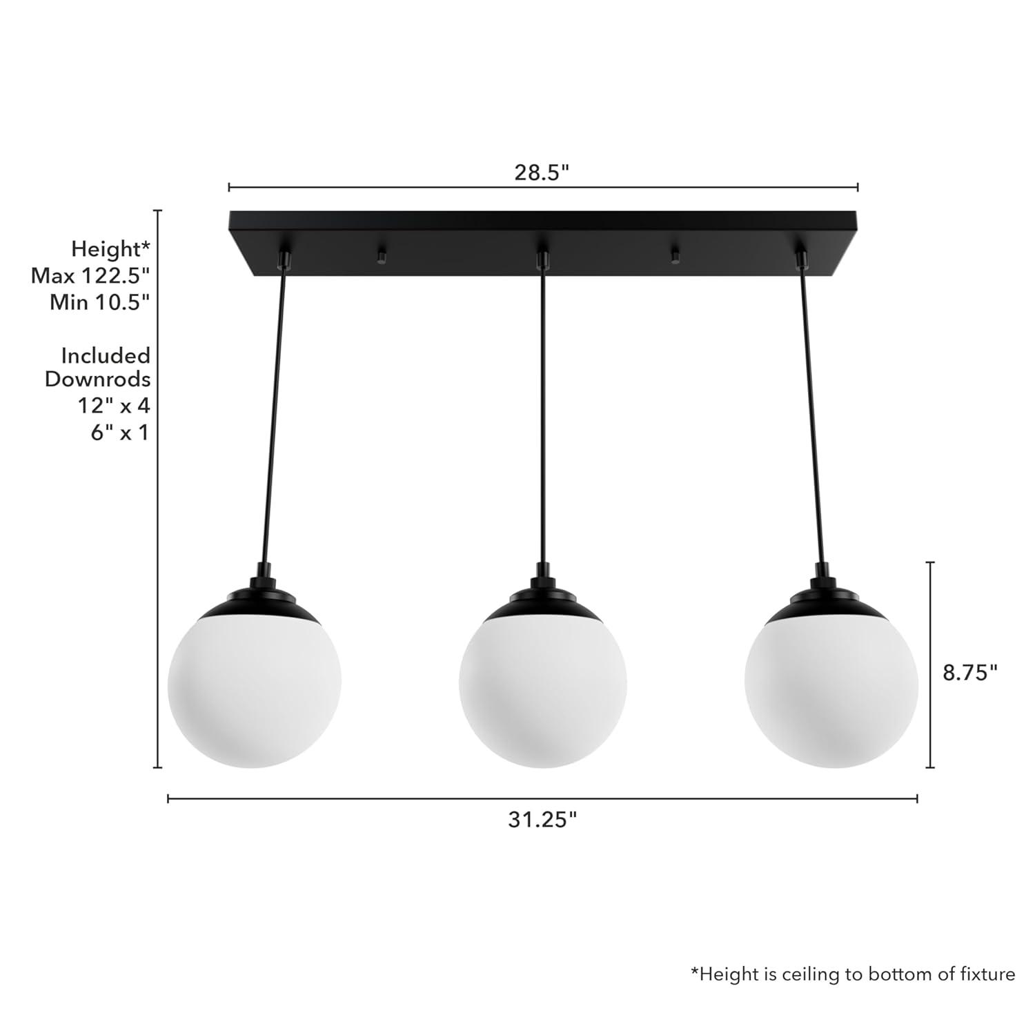 Hunter Fan Hepburn 3 - Light Linear Globe Pendant