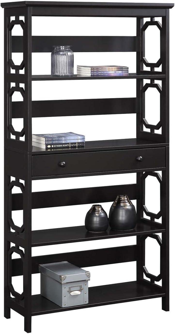 Convenience Concepts Omega 5 Tier Bookcase with Drawer, Espresso