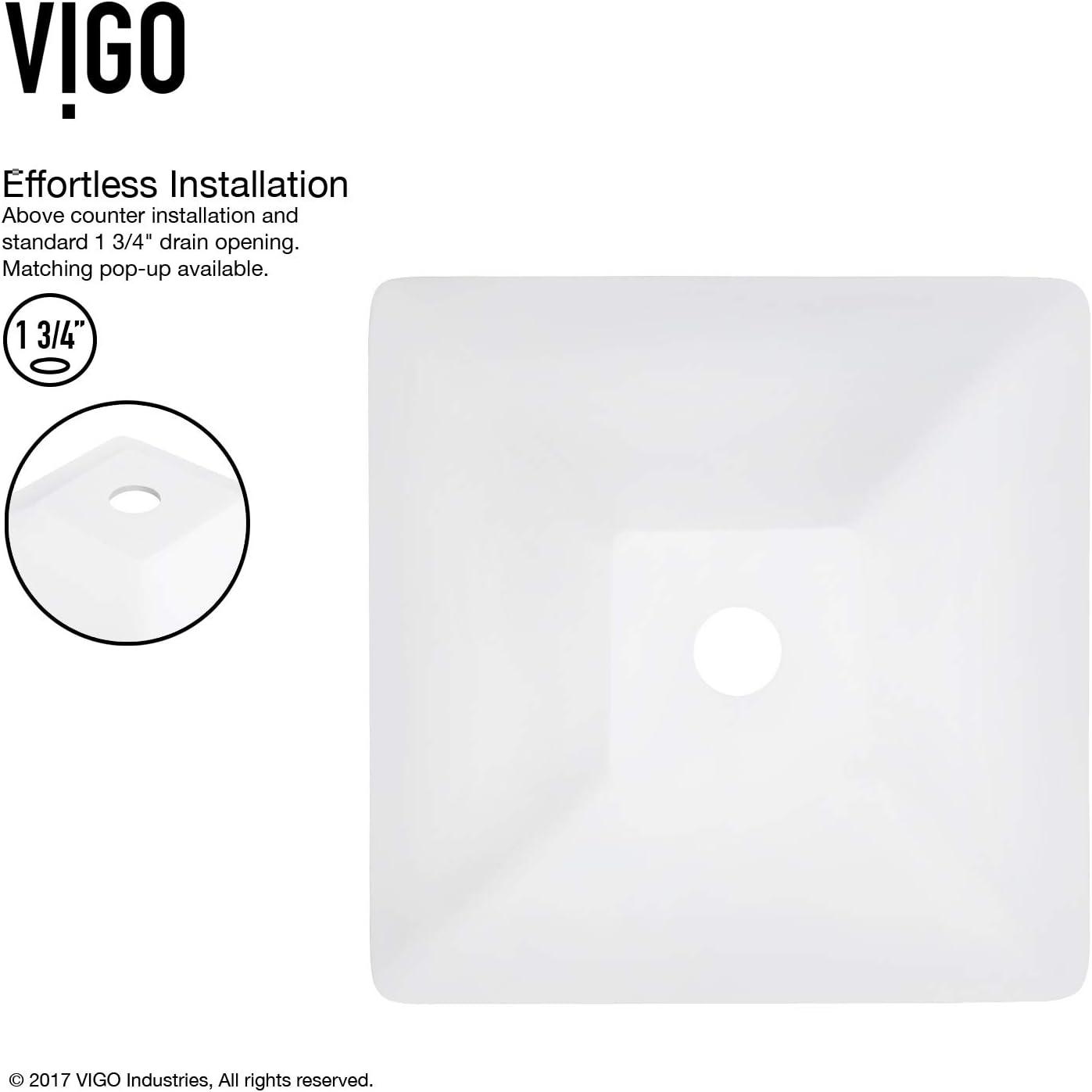 Matte White Square Acrylic Vessel Sink