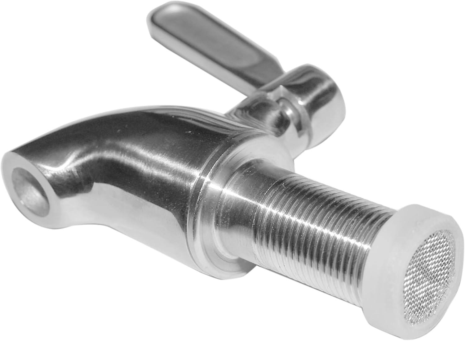 Polished Stainless Steel Beverage Dispenser Replacement Spigot Set