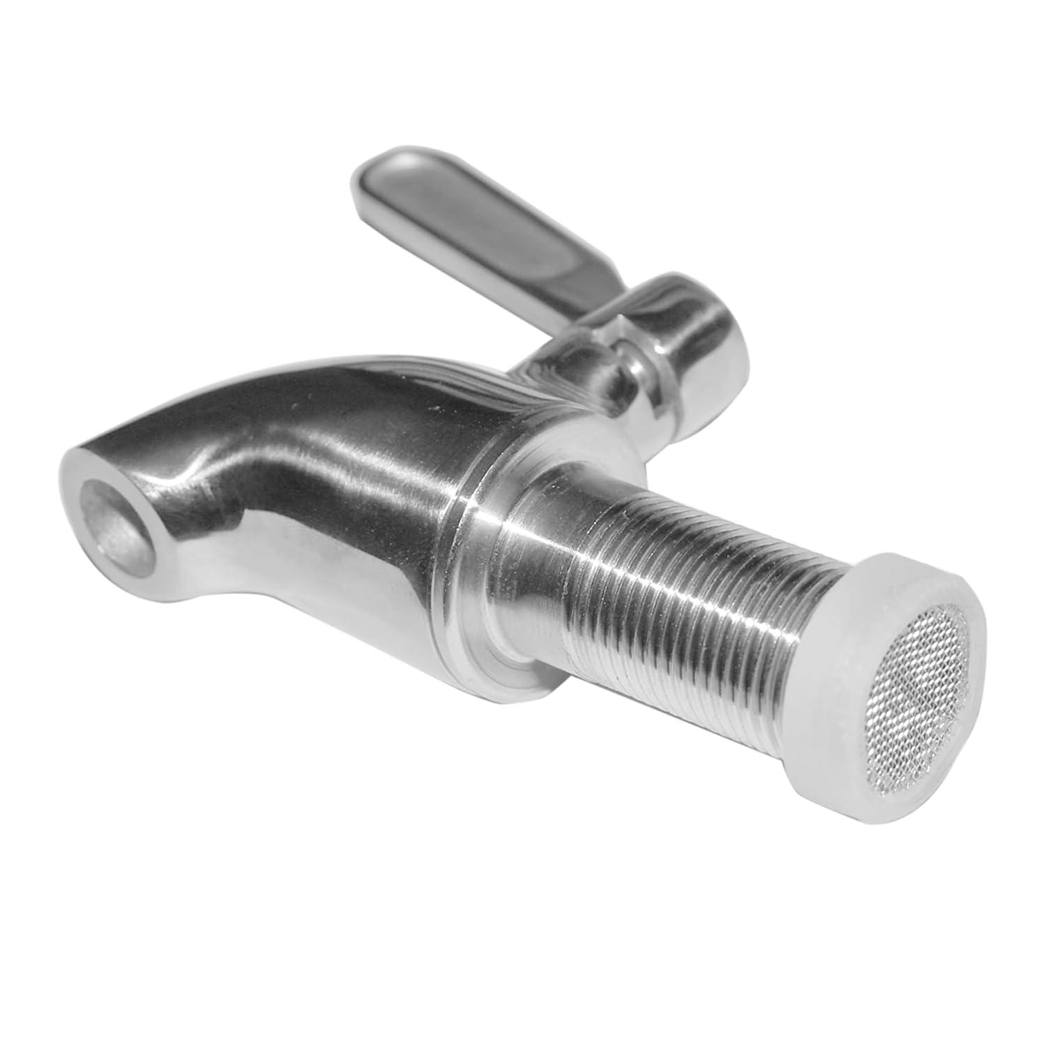 Polished Stainless Steel Beverage Dispenser Replacement Spigot Set