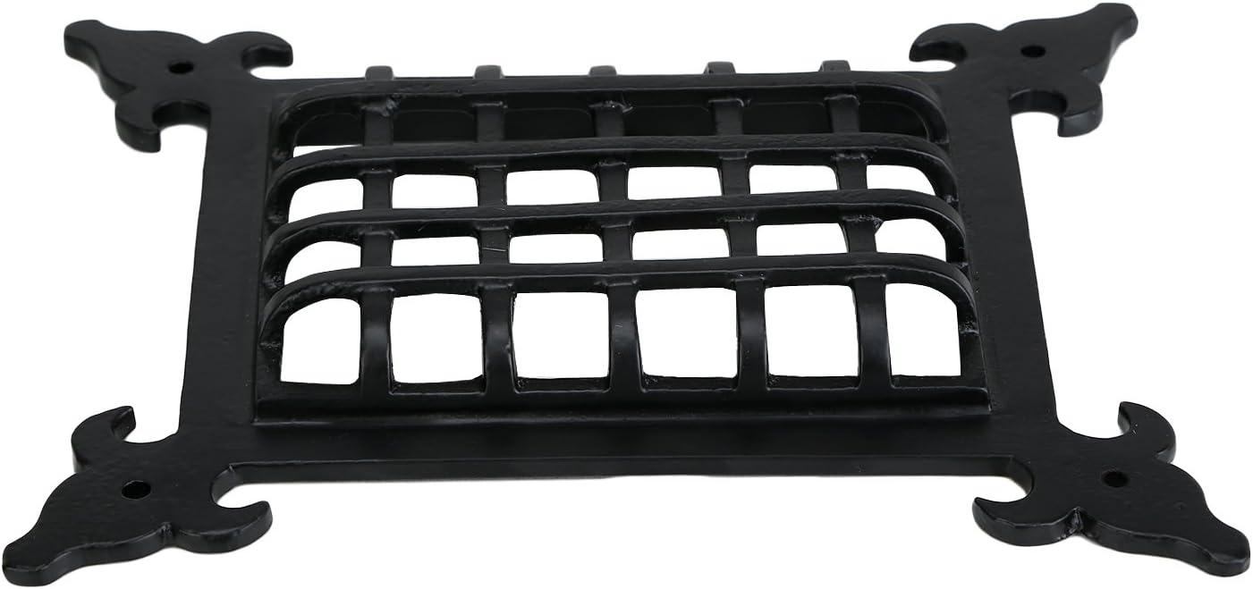 Medium Black Cast Iron Speakeasy Door Grill with Viewing Door