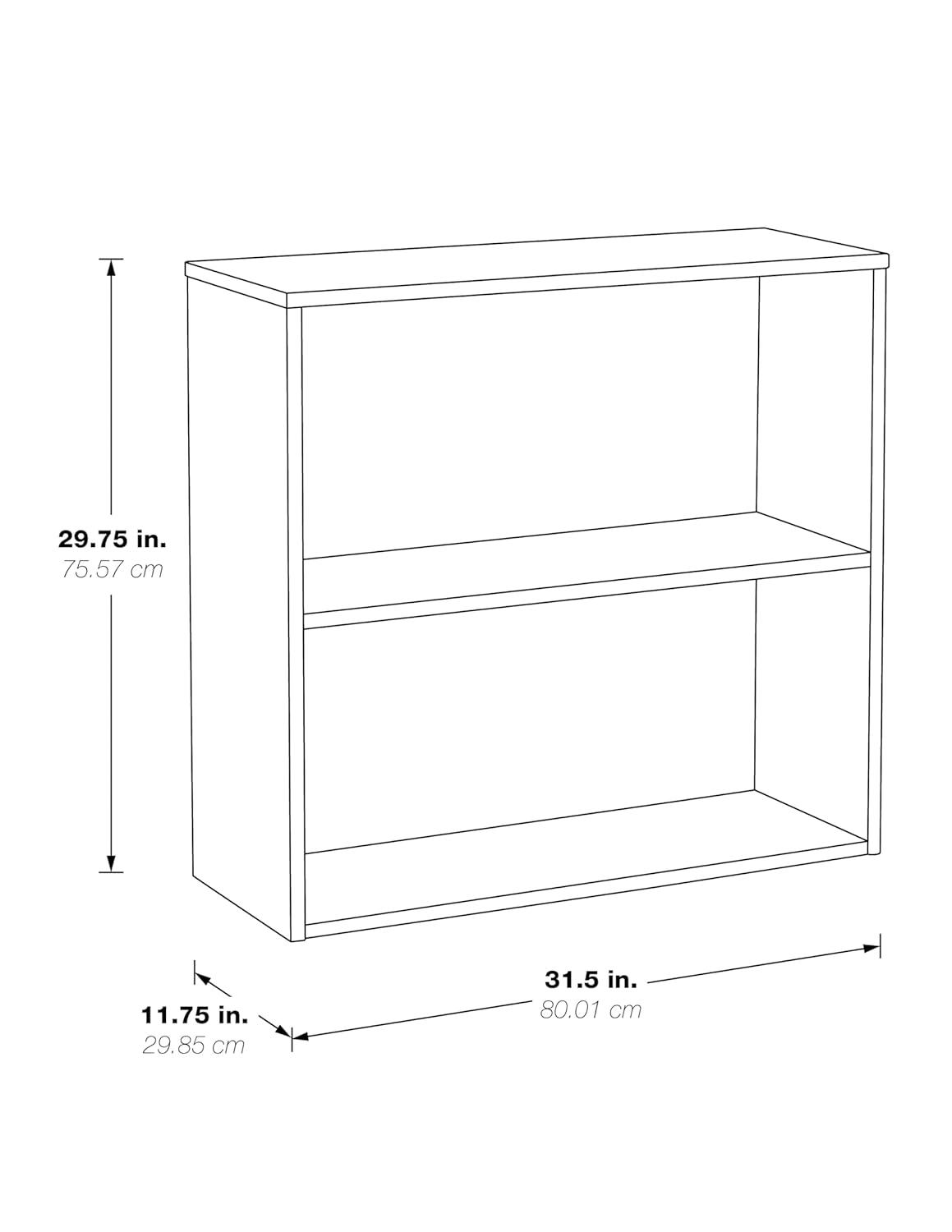 OSP Home Furnishings Prado 30 inch 2 Shelf White Bookcase Engineered Wood