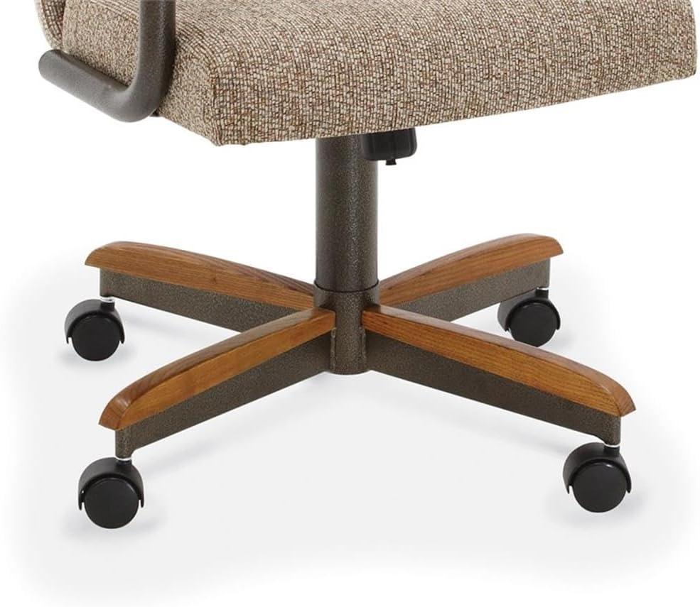 Chromcraft Douglas Swivel Dining Chair in Chestnut and Texture Bronze (Set of 2)