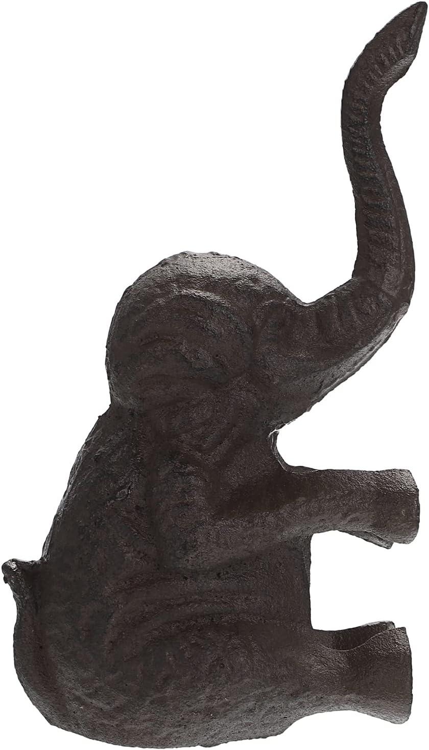 Vintage Brown Cast Iron Elephant Door Stopper