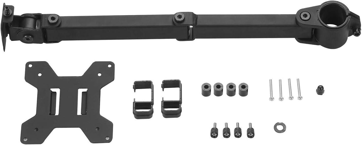 Black Adjustable Steel Single Monitor Arm with Riser