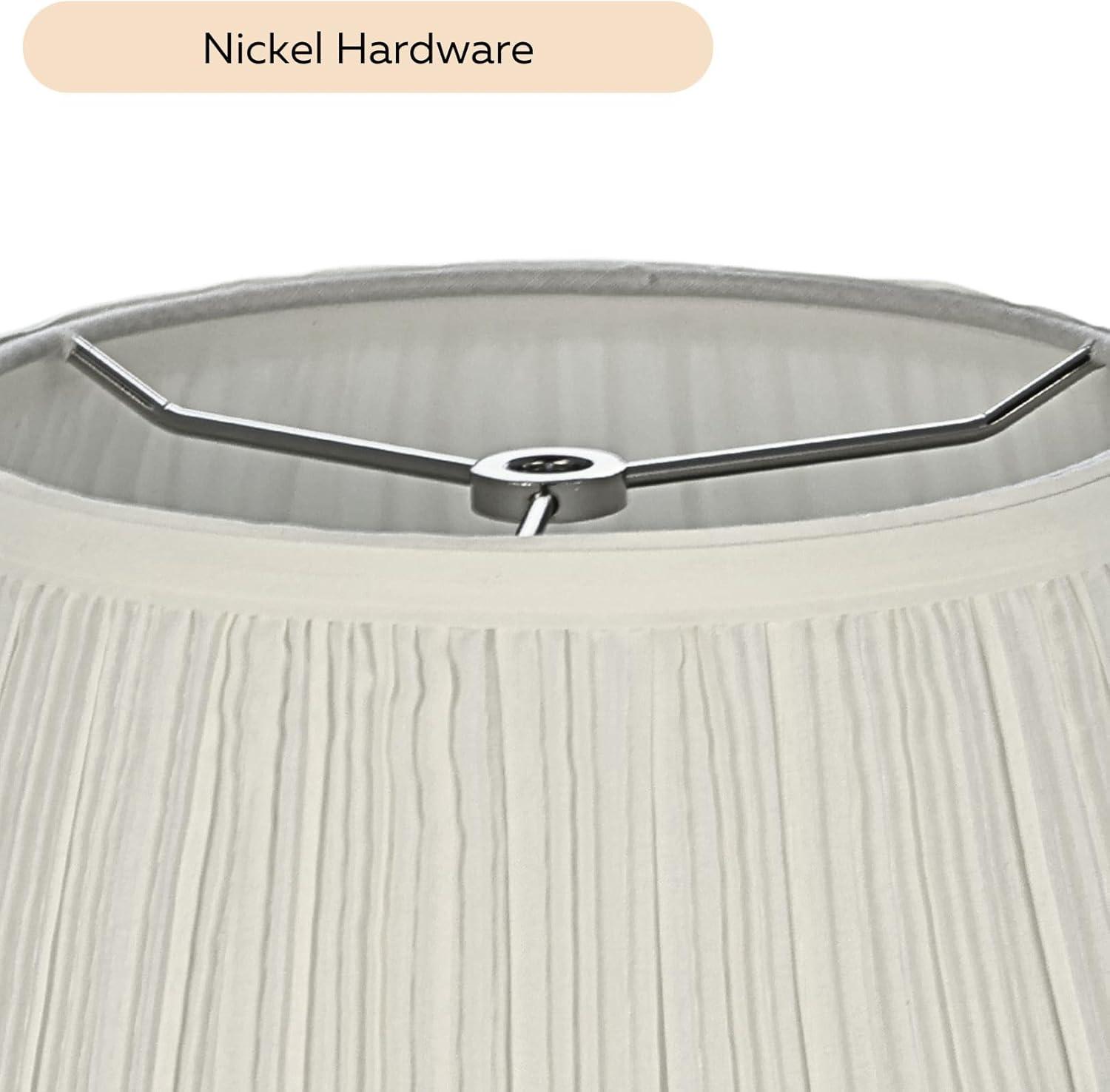 White Pleated Lamp Shade 7" x 13" x 10" Tall