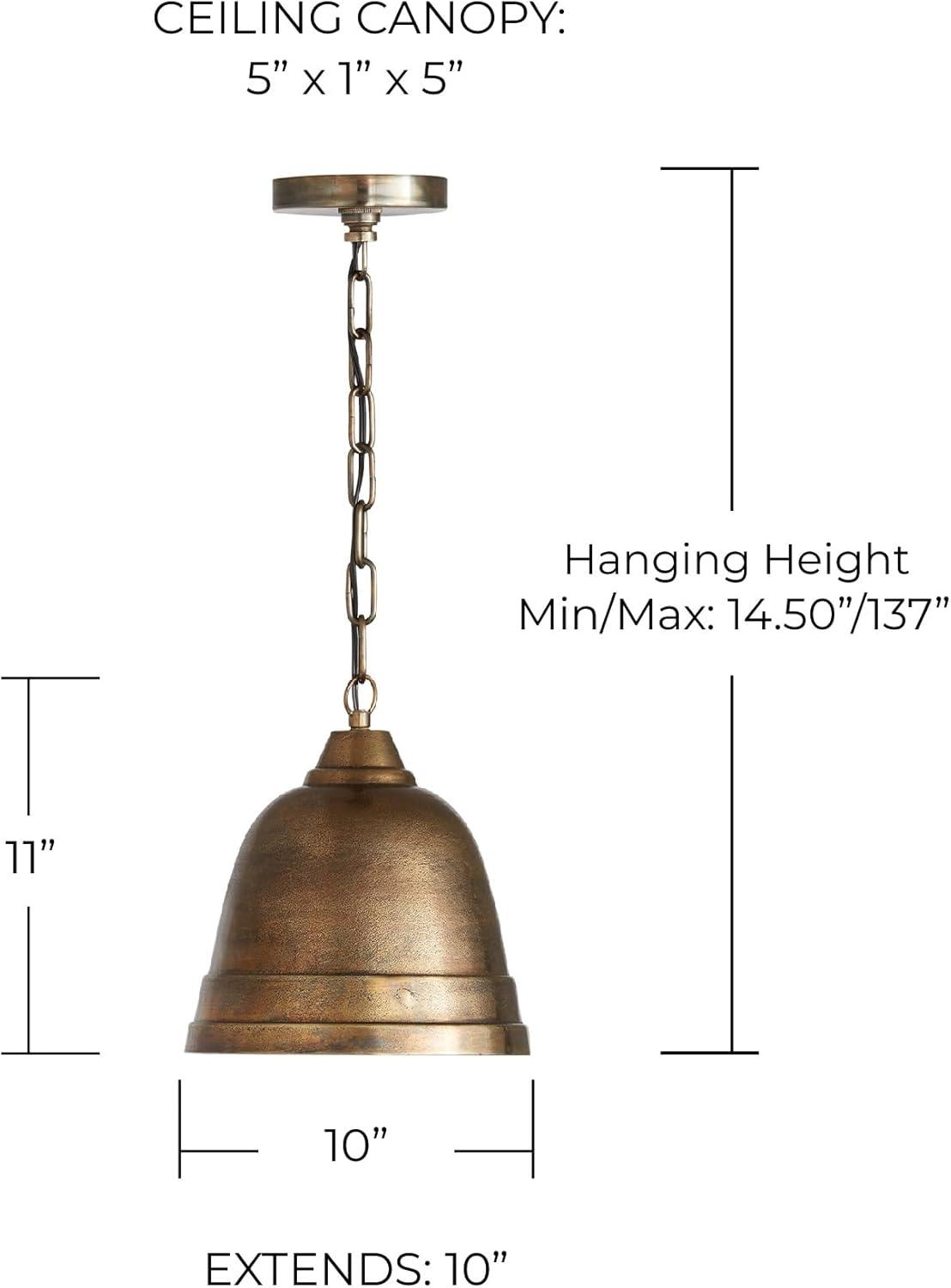 11 Inch 1 Light Pendant In Urban/Industrial Style 10 High By 11 Wide-Oxidized Brass Finish    -Traditional Installation Capital Lighting 335312Xb