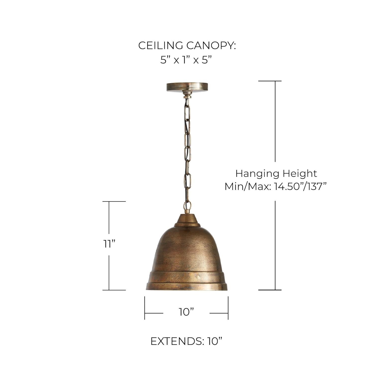 11 Inch 1 Light Pendant In Urban/Industrial Style 10 High By 11 Wide-Oxidized Brass Finish    -Traditional Installation Capital Lighting 335312Xb