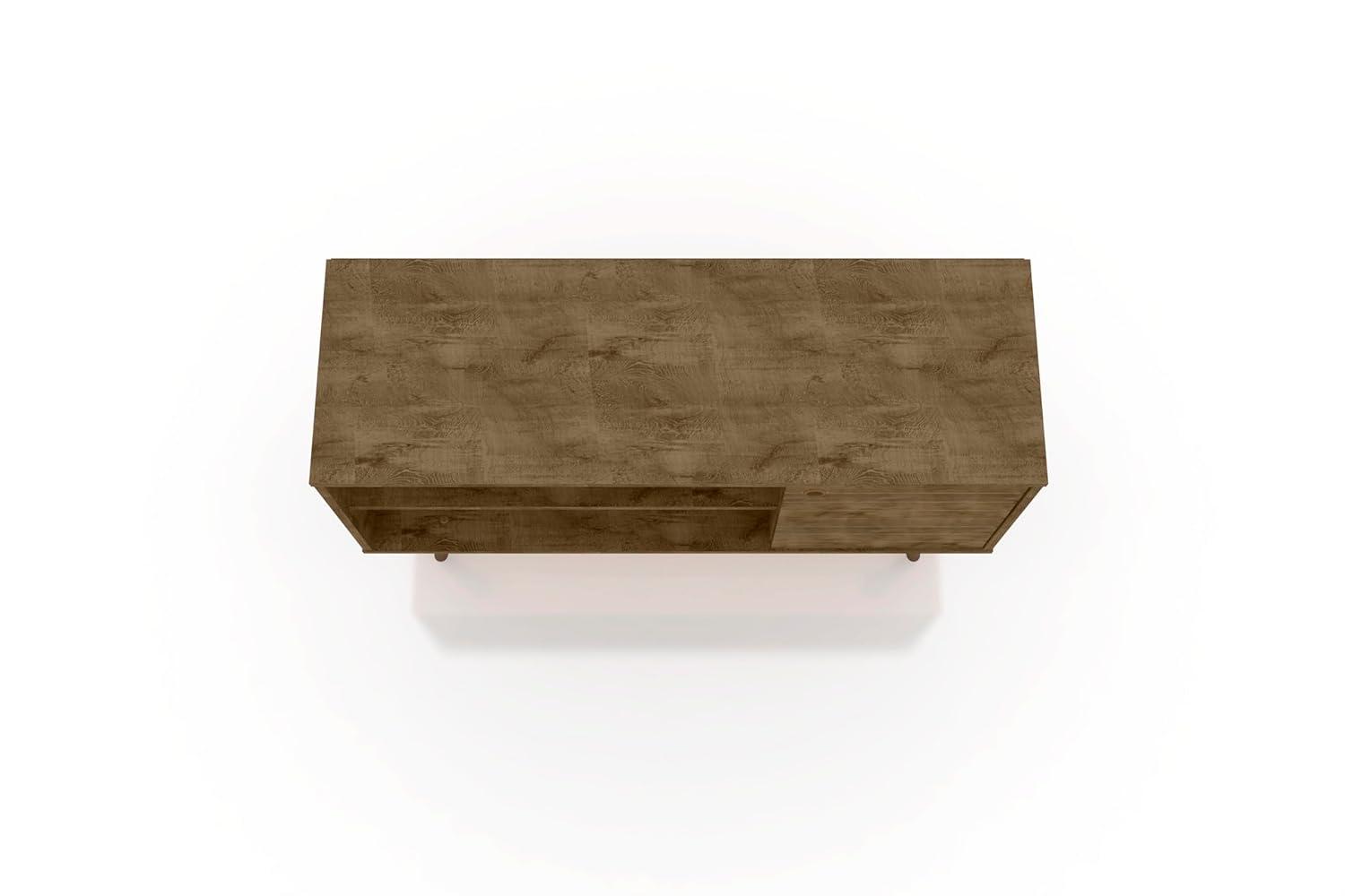 Liberty Mid Century Modern 2 Shelves and 1 Door TV Stand for TVs up to 46" Rustic Brown - Manhattan Comfort