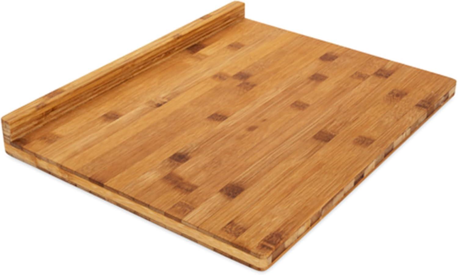 Camco Camper/RV Bamboo Cutting Board | Features Built-In Counter Edge & Juice Groove | Measures 18-inches x 14-inches x 1-3/4-inches (43545)