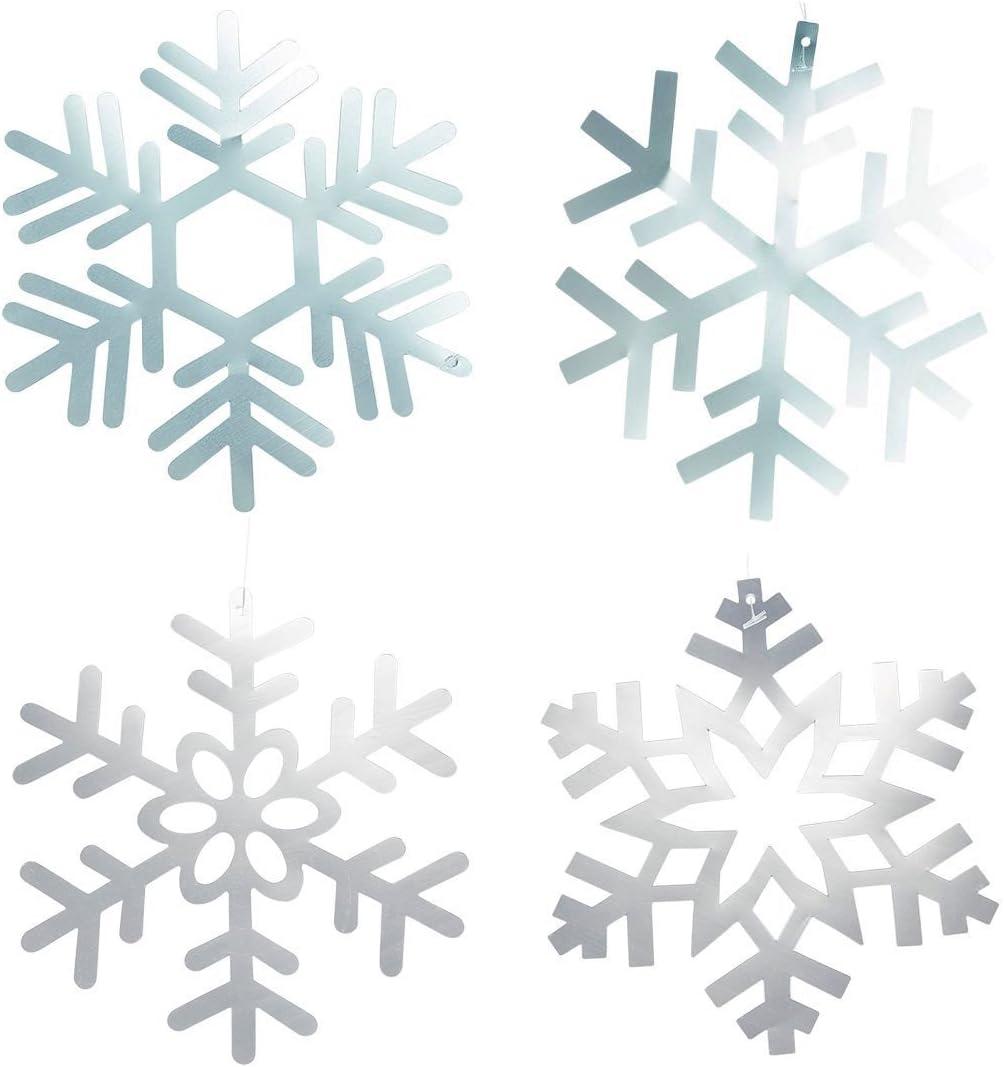 Juvale Christmas Snowflake Swirl Decorations for Holiday Party Decor (Silver, 30 Pack) - Hanging Snowflake Decorations - Silver Party
