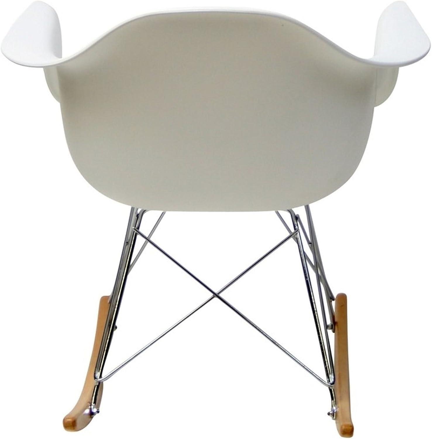 LeCeleBee -Century Modern Molded Plastic Kid's Size Lounge Chair Rocker in White