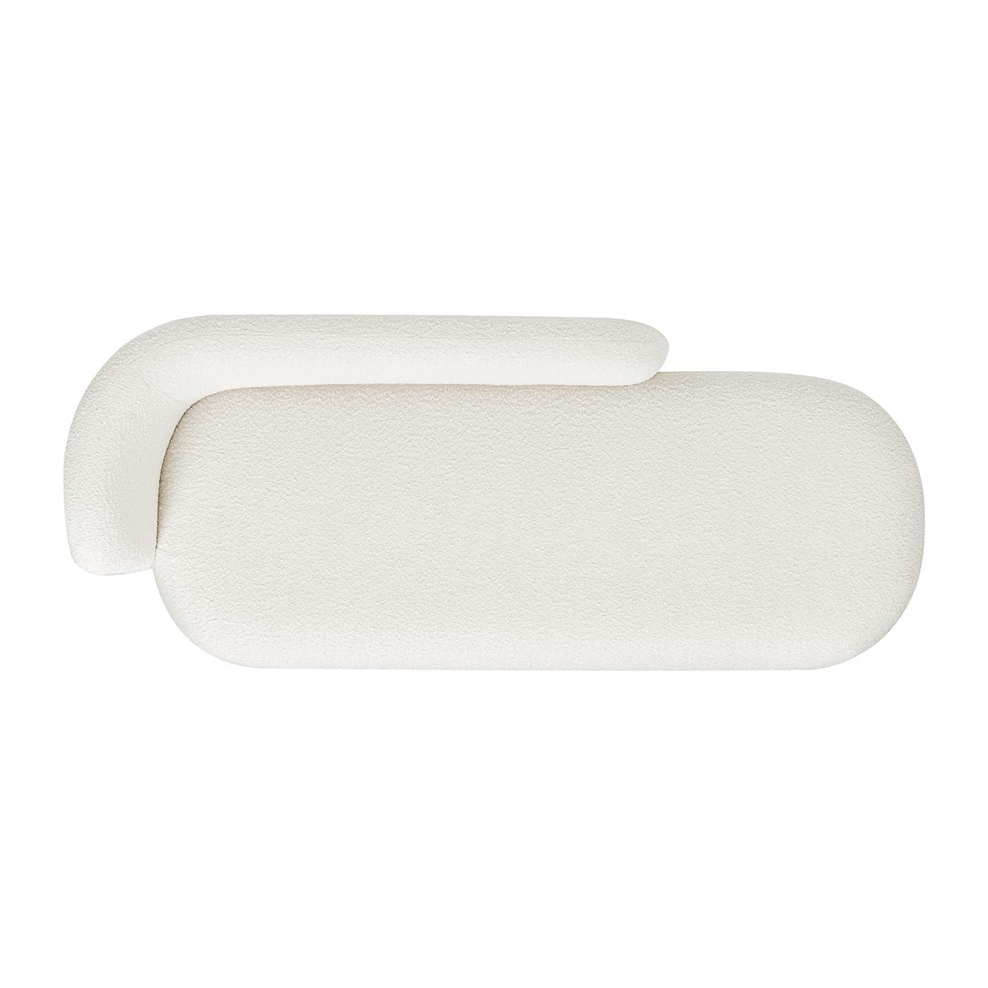 Aire 75" RAF Modern Rounded Chaise Lounge Ivory White Boucle