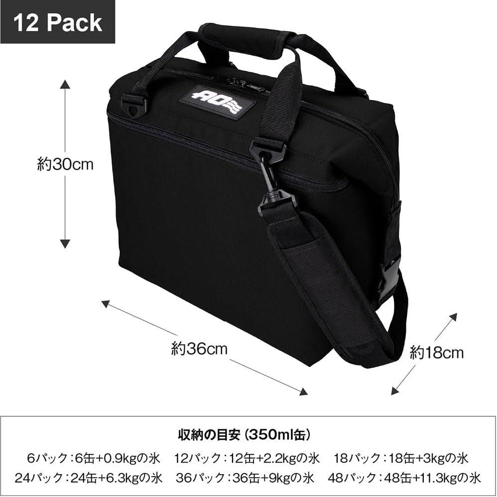 AO Coolers Original 12 Can Soft Side Cooler w/ High Density Insulation, Black