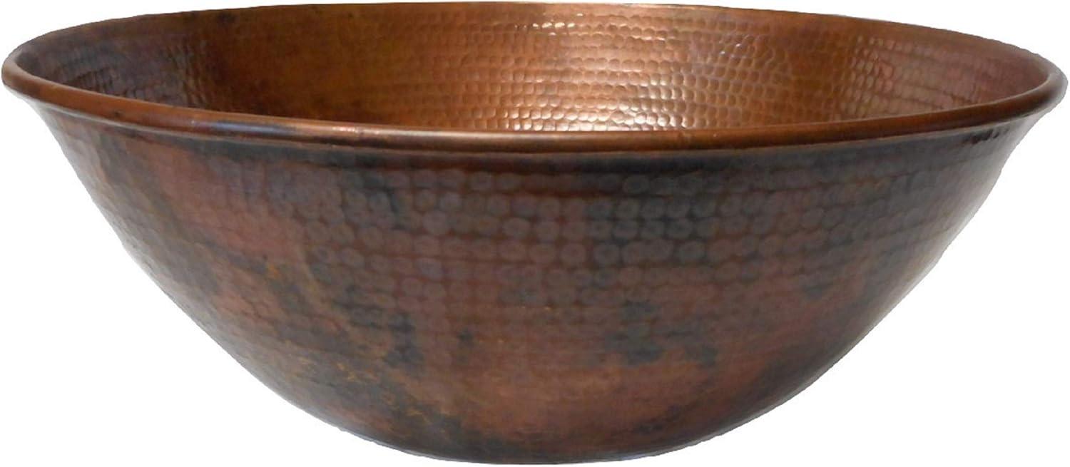 14"Round Copper Vessel Bathroom Sink