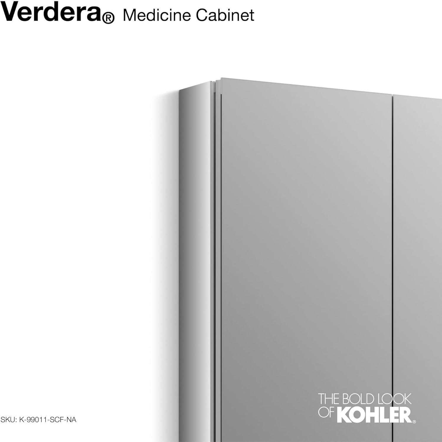 Verdera® Aluminum Medicine Cabinet with Adjustable Magnifying Mirror and Slow-Close Door