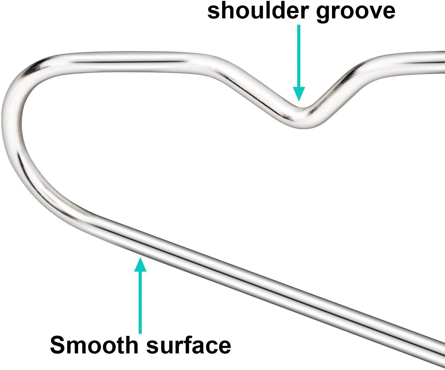 Hokku Designs Wire Hangers Coat Hangers Strong Heavy Duty Metal Hangers 16.5 Inch Ultra Thin Space Saving Clothes Hangers,(Sliver/50 Pack )