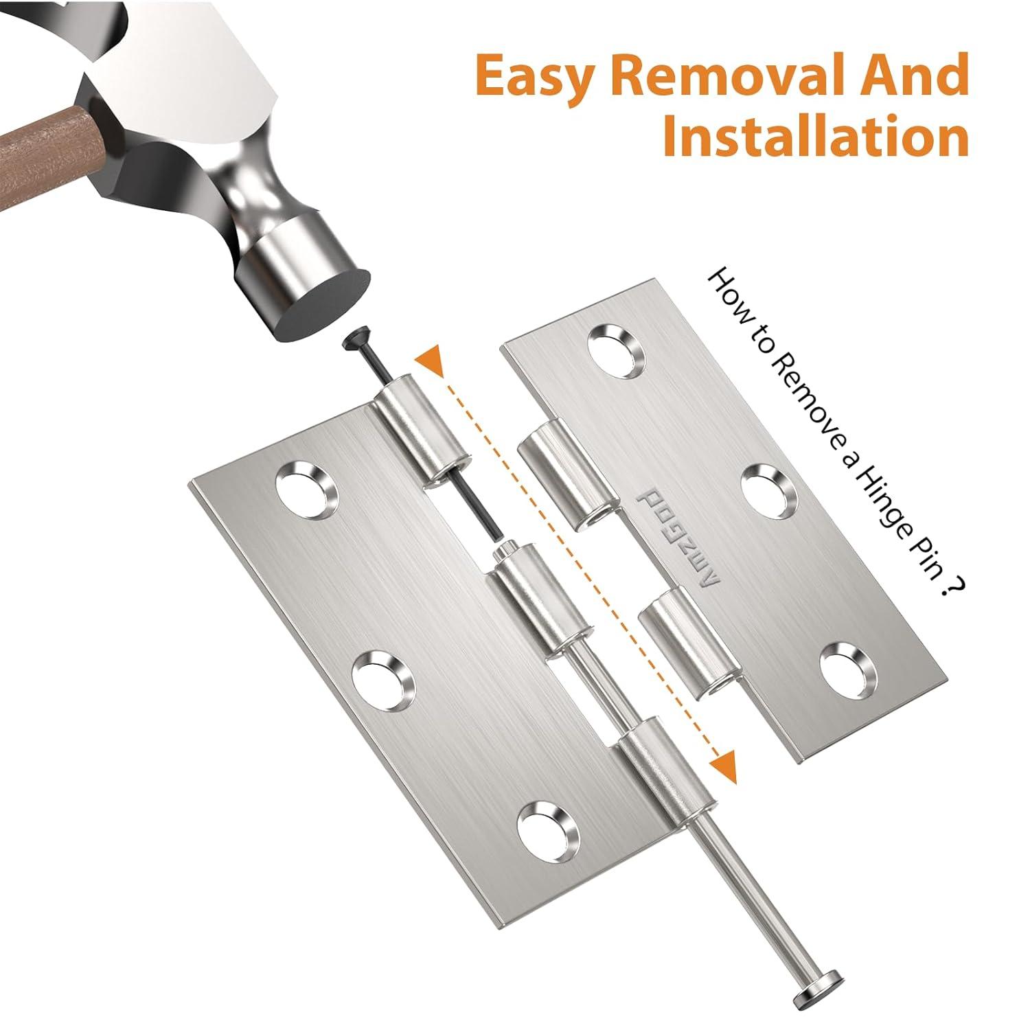 Design House 3.5" H x 3.5" W Butt Bearing Door Hinges (Set of 3)